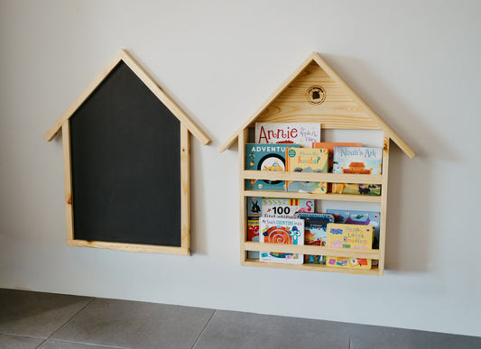 House Book shelf and Chalk board combo