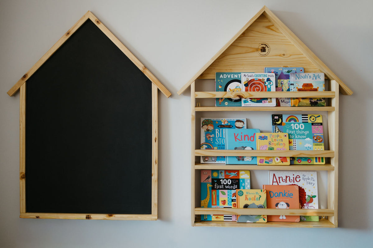 House Book shelf and Chalk board combo