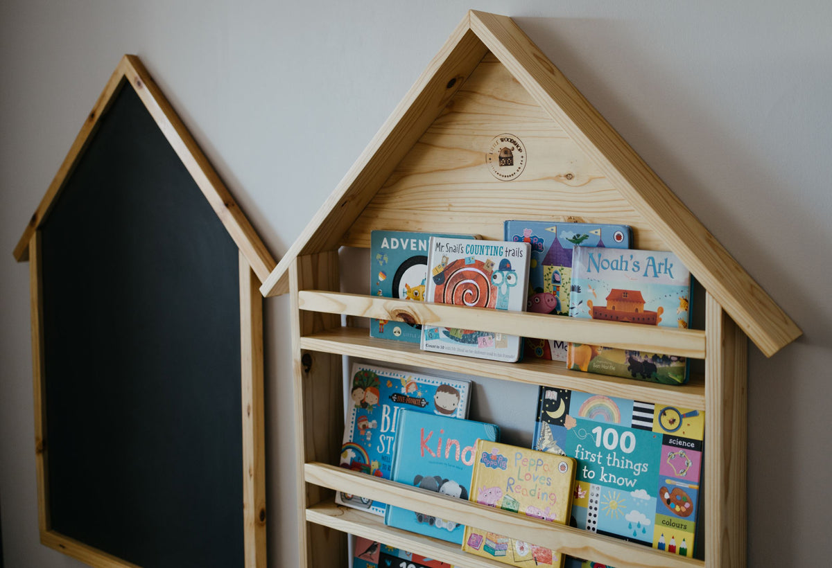 House Book shelf and Chalk board combo